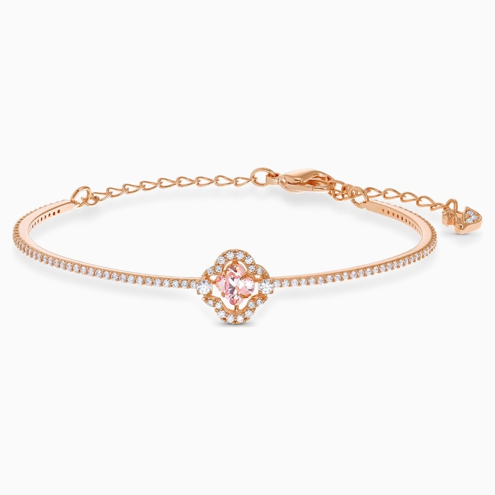SWAROVSKI SPARKLING DANCE BANGLE, PINK, ROSE-GOLD
